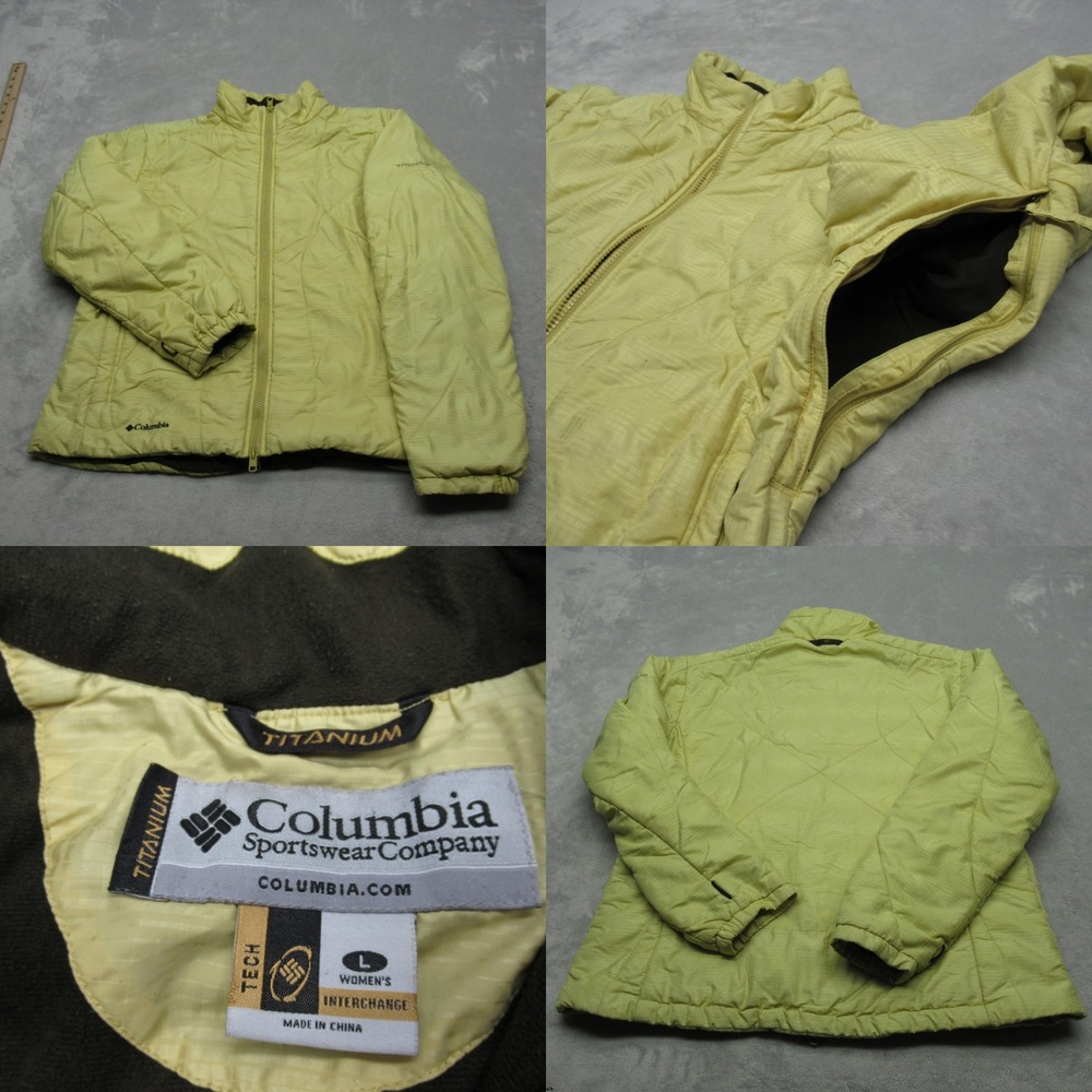 Columbia Titanium Jacket Womens Large Gold Interchange Full Zip Insulated Puffer